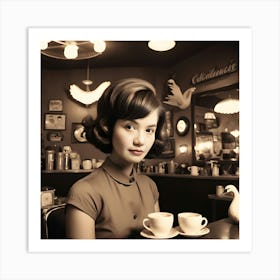 Girl In A Cafe 1 Art Print