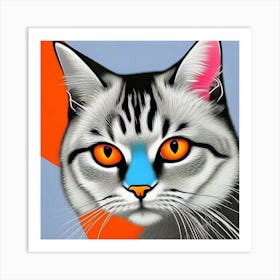 Colorful Cat Art Print