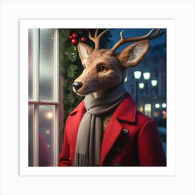 Christmas Deer 3 Art Print