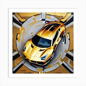 Golden Lamborghini 2 Art Print