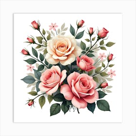 Pink Roses 15 Art Print