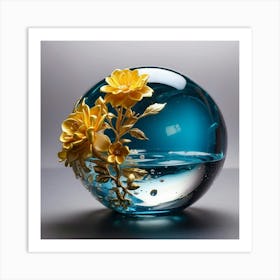 Flowers In A Glass Sphere Art Print