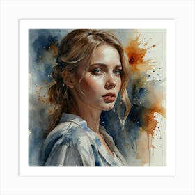 Default A Beautiful Girl Painted In Watercolor 1 Art Print