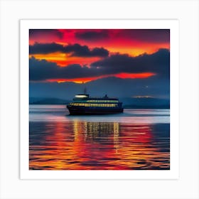 Sunset Ferry 4 Art Print