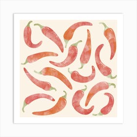 Spicy Chili Peppers Art Print