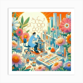 Chemistry Lab Illustration Art Print