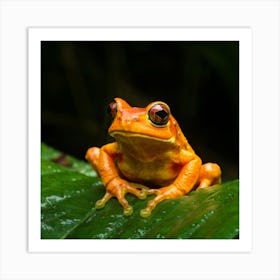 Frog On Leaf Art Print