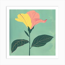 Moonflower Square Flower Illustration Art Print