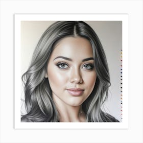 Woman With Gray Hair Art Print