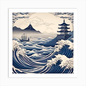 Japanese Seascape Art Print