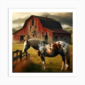 Appaloosa By The Barn Copy Art Print