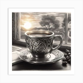 Celtic Coffee Cup Art Print