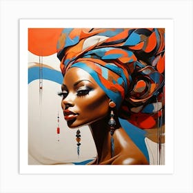 African Woman With Turban 1 Art Print