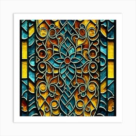 Picture of medieval stained glass windows 2 Art Print