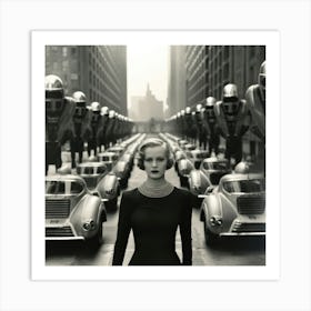 Woman In A City Art Print