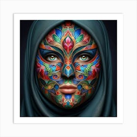 Islamic Face Painting Art Print