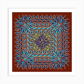 Graphic Whirl Red Rust Square Art Print