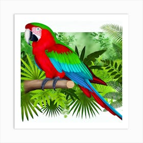 Parrot In The Jungle Art Print