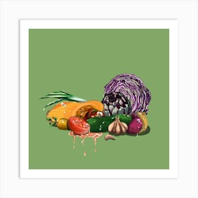 Vegetable Splatter Art Print