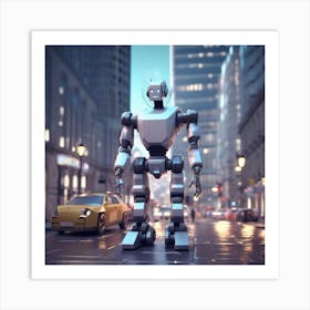 Robot On The Street 57 Art Print