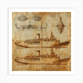 Ship Blueprints Art Print