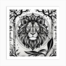 Lion In The Forest 6 Art Print