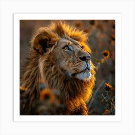 Lion In The Sun Art Print