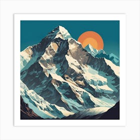 Retro Vintage Poster Everest Art Print