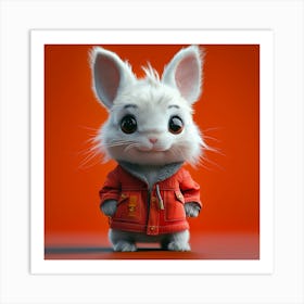 Rabbit In Red Jacket Art Print