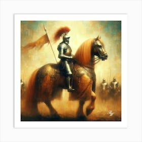 Golden Knight On A Golden Steed 5 Copy Art Print