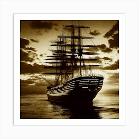 Ship In The Sky 3 Art Print