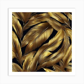 Gold Feathers 4 Art Print