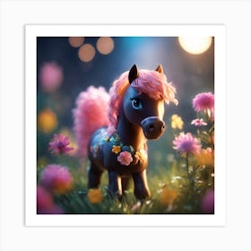 Little Pony In The Field Art Print