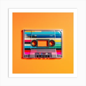 Colorful Tape On Orange Background Art Print