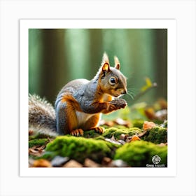 Squirrel In The Forest 285 Art Print