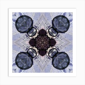 Abstract Pattern Dark Blue Indigo 1 Art Print