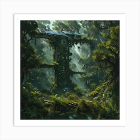 Tree House In The Forest Art Print