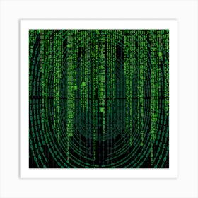 Matrix falling rain code Art Print