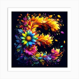 Colorful Letter E Art Print