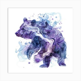 Watercolor Of A Bear Art Print