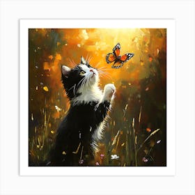 Butterfly Cat 4 Art Print