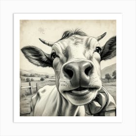 Cow In The Field 5 Art Print