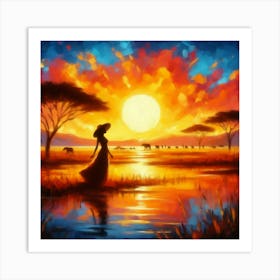 Sunset In The Savannah 3 Art Print