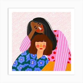 Two Women Hugging 3 Art Print