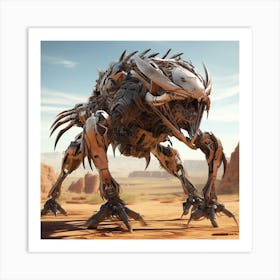 Robot In The Desert Art Print