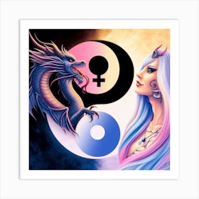 Yin Yang Woman Art Print