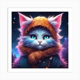 Cat With Blue Eyes 3 Art Print