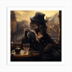 Cat In A Hat Art Print