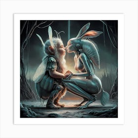 Kissing Couple Art Print