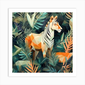 Zebra In The Jungle Art Print